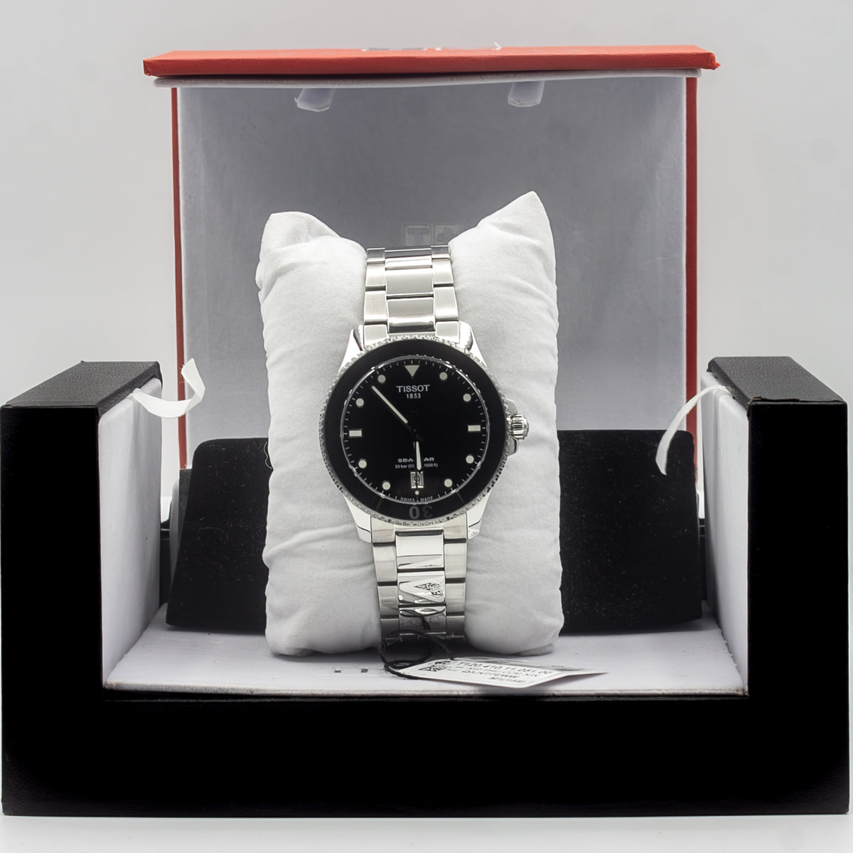 Tissot Seastar 1000 Silver Stainless Steel Black Dial Quartz Watch Gents - T120.410.11.051.00