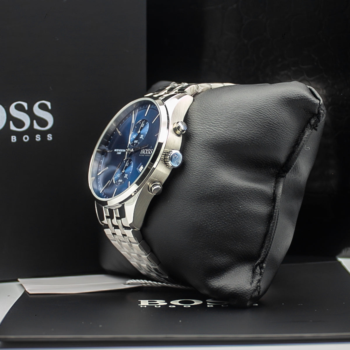 Hugo Boss Stainless Steel Associate Analog Blue Dial Men Watch-1513839, Silver Band
