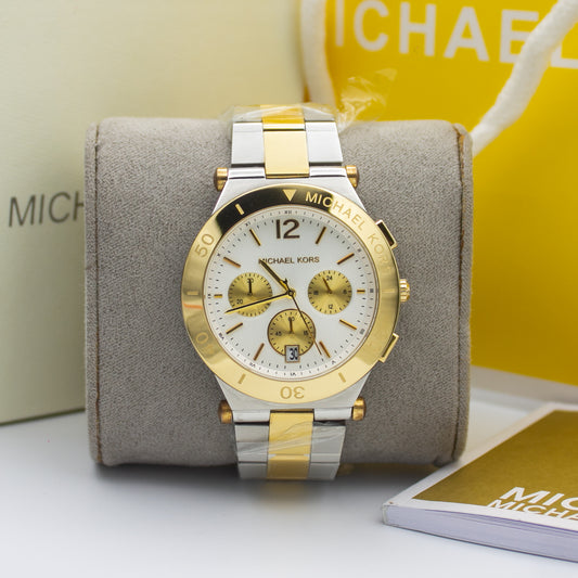Michael Kors Wyatt Chronograph MK5934 Two-Tone Men's Watch with Silver Dial