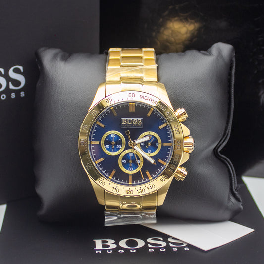 HUGO BOSS HB1513340 Ikon Gold Tone Chronograph Mens Watch Brand New