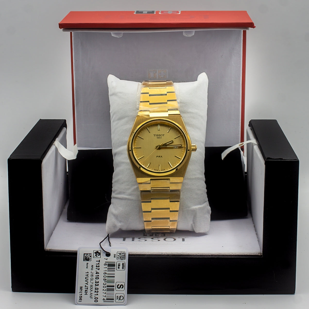 Tissot PRX Gold Stainless Steel Gold Dial Quartz Watch for Gents - T137.410.33.021.00
