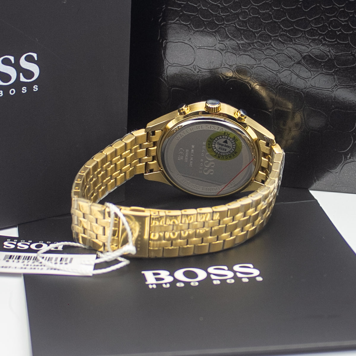 HUGO BOSS Associate Gold Stainless Steel Blue Dial Chronograph Quartz Watch for Gents - 1513841