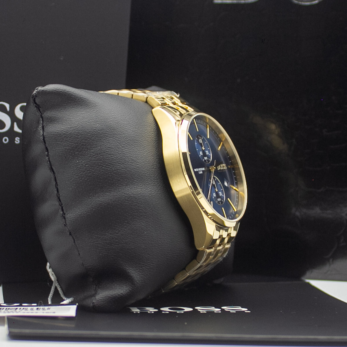 HUGO BOSS Associate Gold Stainless Steel Blue Dial Chronograph Quartz Watch for Gents - 1513841