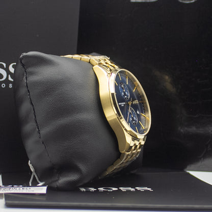 HUGO BOSS Associate Gold Stainless Steel Blue Dial Chronograph Quartz Watch for Gents - 1513841