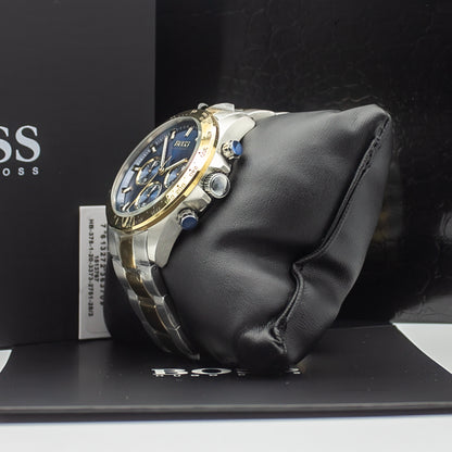 HUGO BOSS Hero Two-Tone Stainless Steel Blue Dial Chronograph Quartz Watch for Gents - 1513767