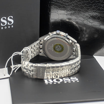 Hugo Boss Stainless Steel Associate Analog Blue Dial Men Watch-1513839, Silver Band