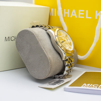 Michael Kors Women’s Chronograph Quartz Two-tone Stainless Steel Silver Dial 38mm Watch MK5955