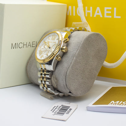 Michael Kors Women’s Chronograph Quartz Two-tone Stainless Steel Silver Dial 38mm Watch MK5955