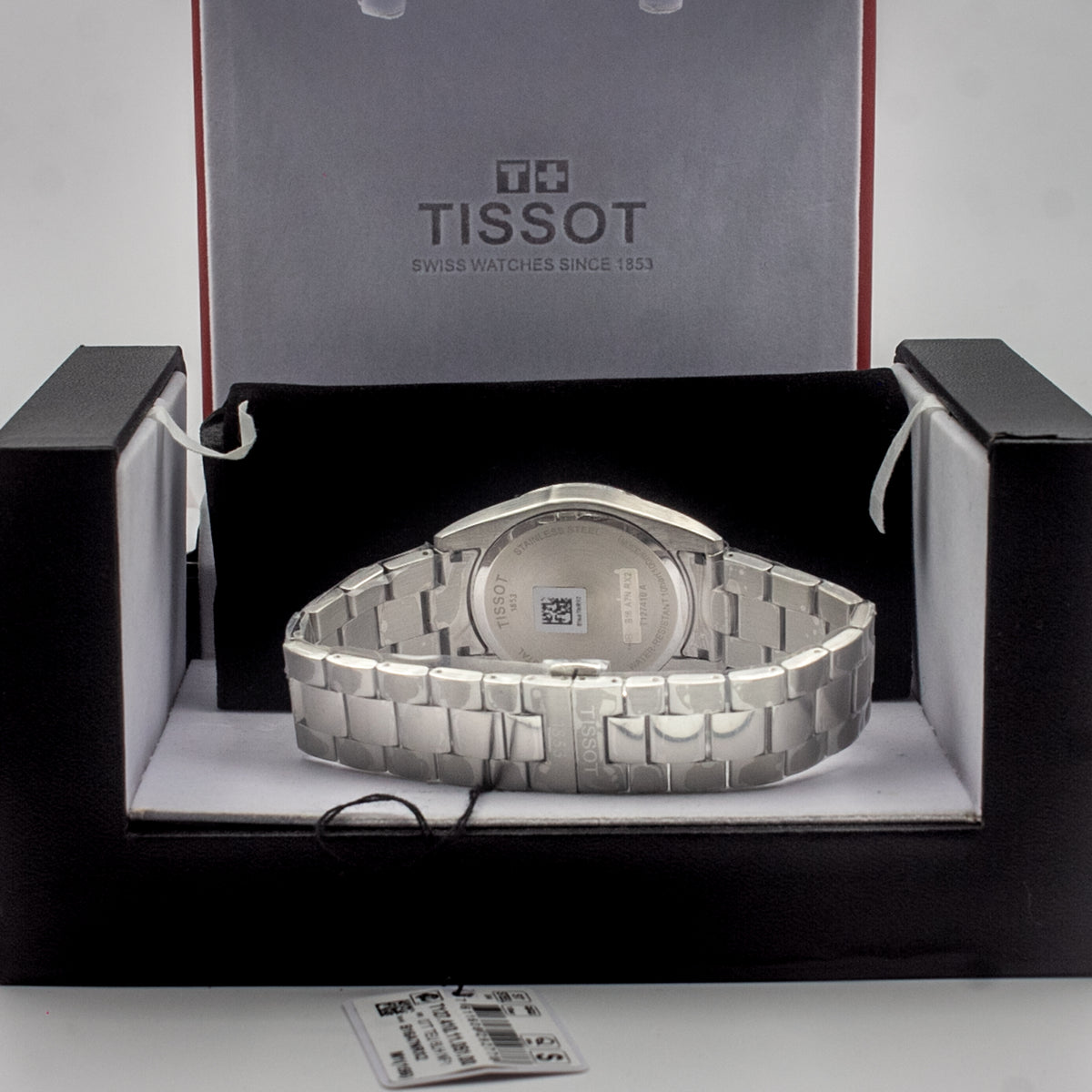 Tissot Gentleman Silver Stainless Steel Black Dial Quartz Watch Men's - T127.410.11.051.00