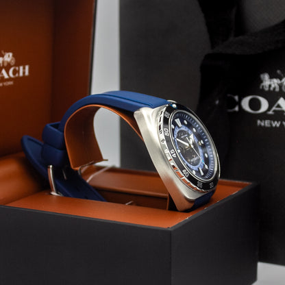 Coach Charter Men's 3H Multifunction Automatic Watch - Silicone Strap - Water Resistant up to 5ATM/50 Meters - Gift for Him - Premium Fashion - Self-Winding - 44.5mm