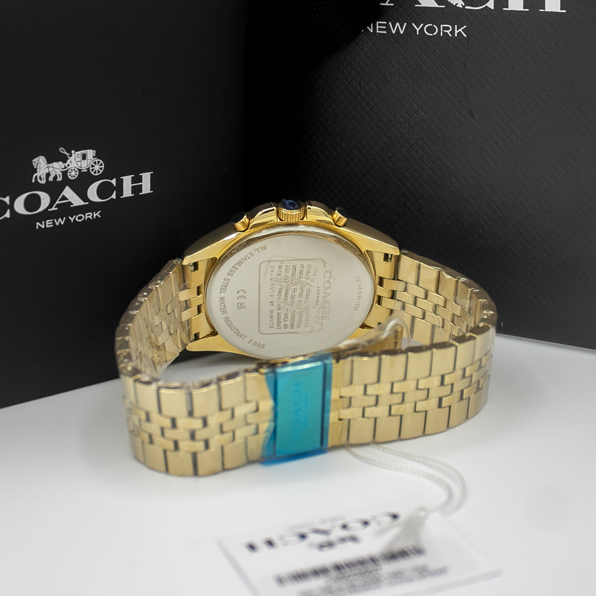 Coach Greyson Gold Stainless Steel Black Dial Chronograph Quartz Watch for Gents - 14602657