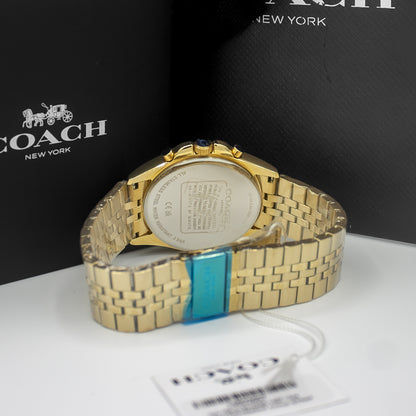 Coach Greyson Gold Stainless Steel Black Dial Chronograph Quartz Watch for Gents - 14602657