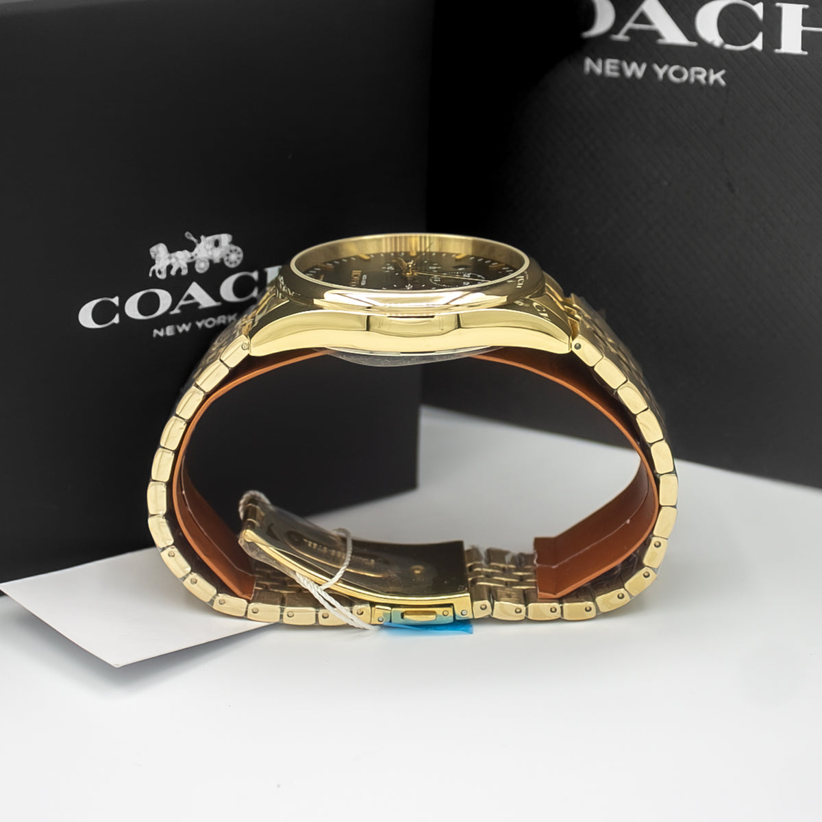 Coach Greyson Gold Stainless Steel Black Dial Chronograph Quartz Watch for Gents - 14602657