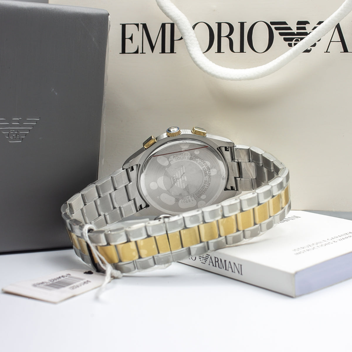 Emporio Armani Paolo Two-tone Stainless Steel Grey Dial Chronograph Quartz Watch for Gents - AR11527