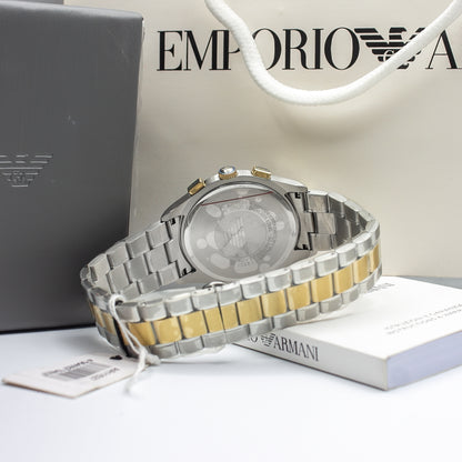 Emporio Armani Paolo Two-tone Stainless Steel Grey Dial Chronograph Quartz Watch for Gents - AR11527
