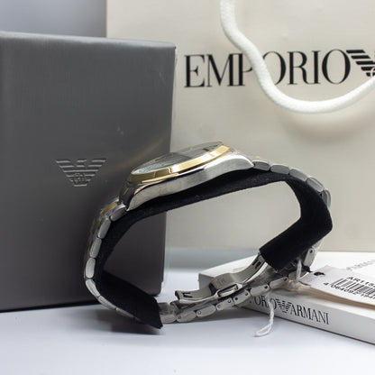 Emporio Armani Paolo Two-tone Stainless Steel Grey Dial Chronograph Quartz Watch for Gents - AR11527