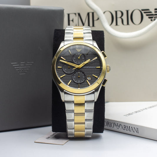 Emporio Armani Paolo Two-tone Stainless Steel Grey Dial Chronograph Quartz Watch for Gents - AR11527