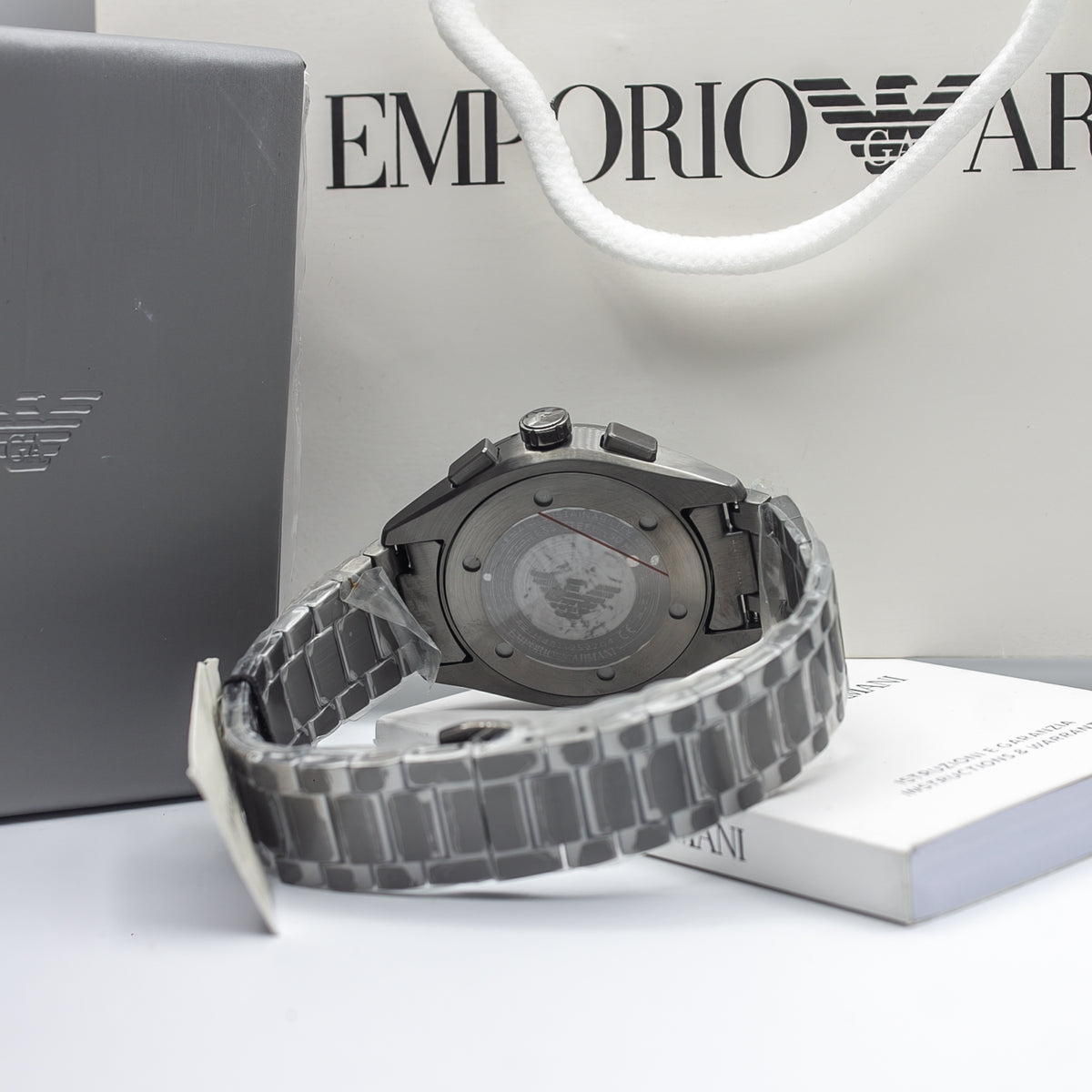 Emporio Armani Claudio Gunmetal Stainless Steel Blue Dial Chronograph Quartz Watch for Gents - AR11481