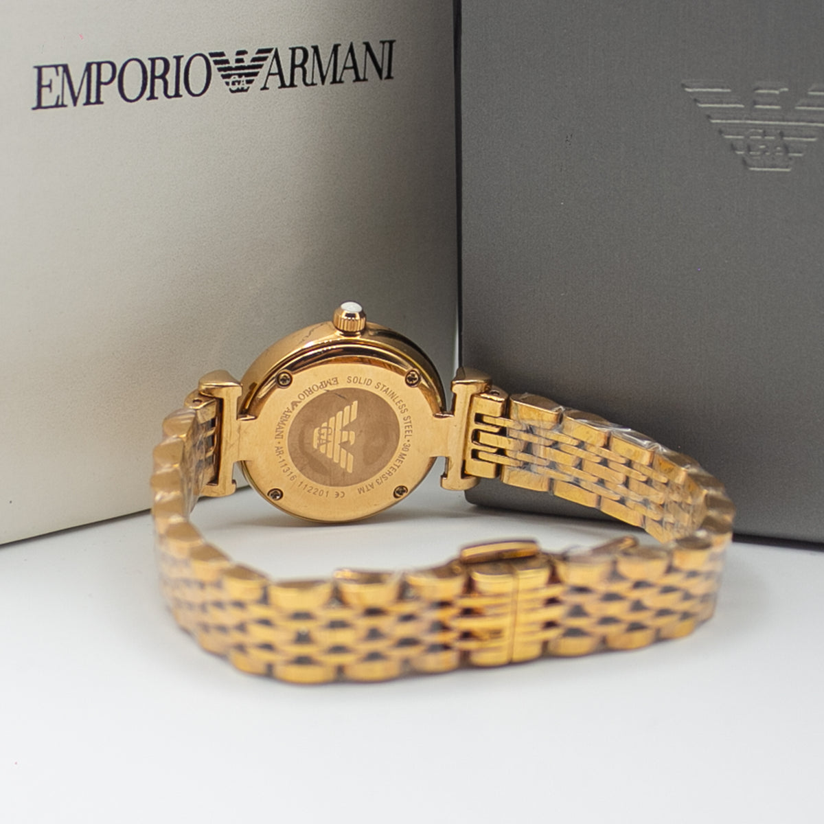 Emporio Armani Women’s Stainless Steel Mother of Pearl Dial 28mm Watch AR11316