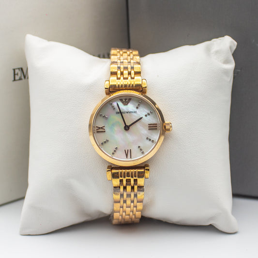 Emporio Armani Women’s Stainless Steel Mother of Pearl Dial 28mm Watch AR11316