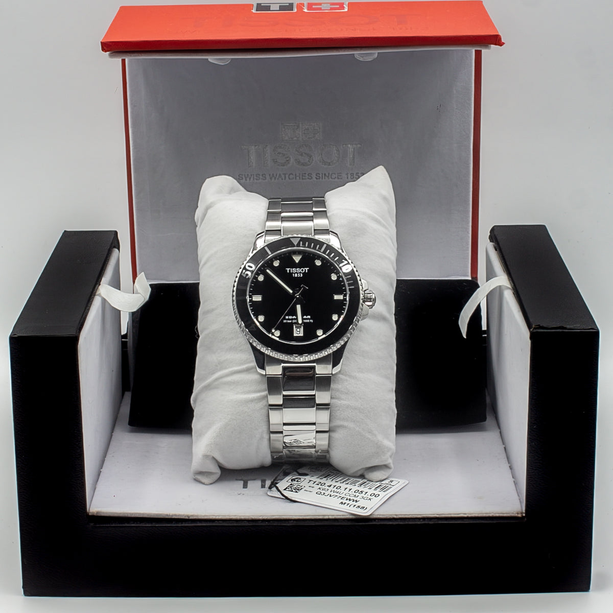 Tissot Seastar 1000 Silver Stainless Steel Black Dial Quartz Watch Gents - T120.410.11.051.00