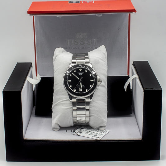 Tissot Seastar 1000 Silver Stainless Steel Black Dial Quartz Watch Gents - T120.410.11.051.00