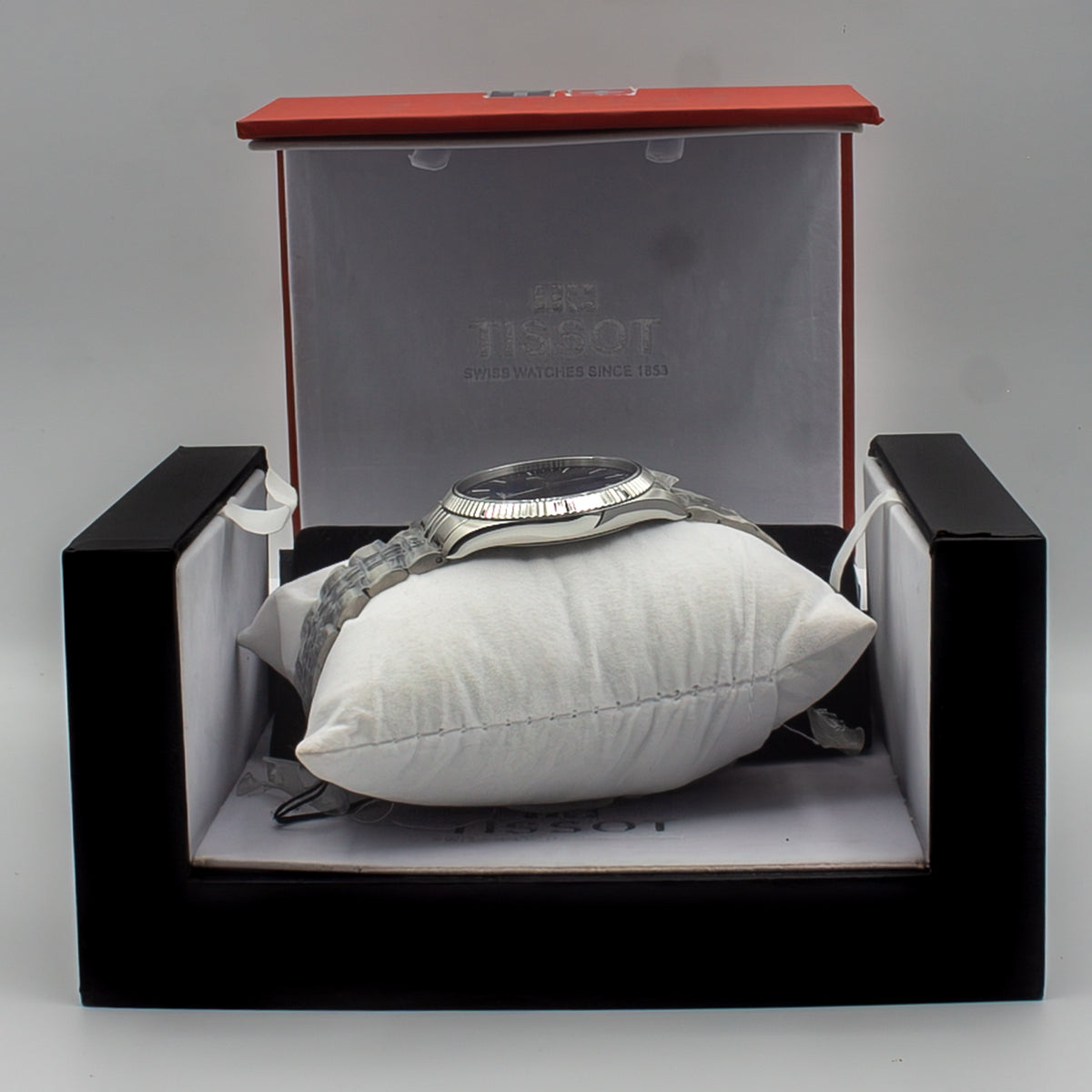Tissot T-Classic Silver Stainless Steel Blue Dial Quartz Watch for Gents - T156.410.11.041.00