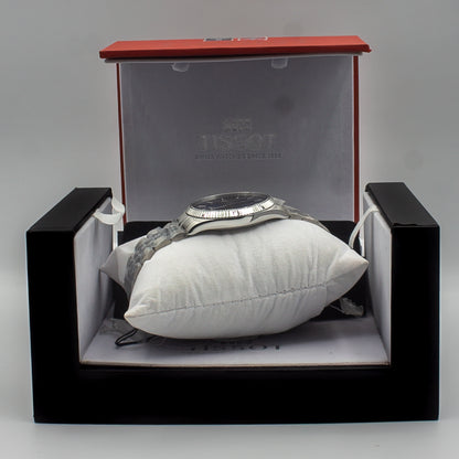 Tissot T-Classic Silver Stainless Steel Blue Dial Quartz Watch for Gents - T156.410.11.041.00